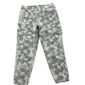 👖🍑 SPANX Gray Green Camo Cargo Jeans High Rise Stretch Utility Denim Gorpcore 3X